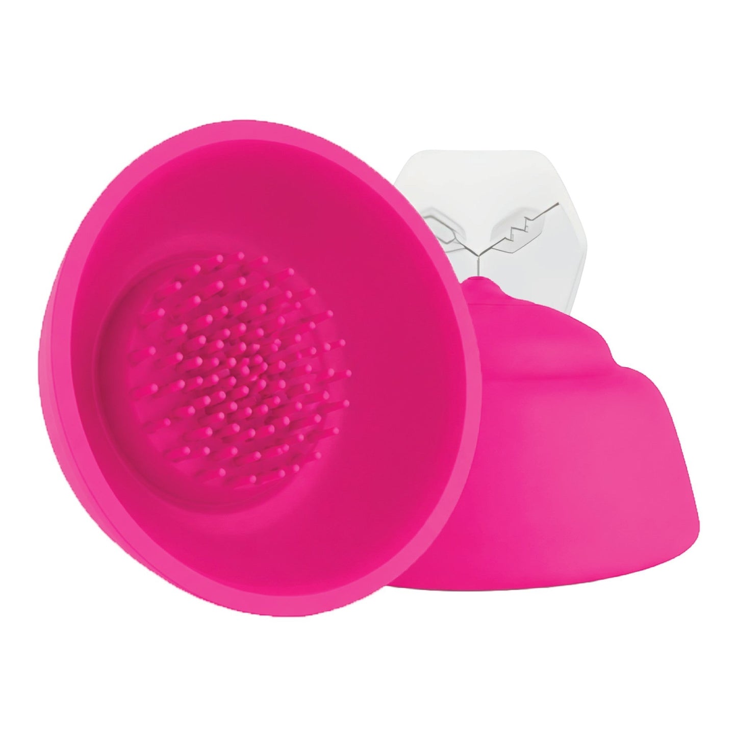 NCPARTIES LLC Cha Cha bright pink silicone suction cup toy with internal textured bristles