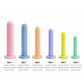 NCPARTIES LLC Crescendo 6-piece silicone vaginal dilator set in graduated pastel colours with flat bases