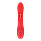 NCPARTIES LLC Jolene red silicone rabbit vibrator with rose gold accents and three control buttons