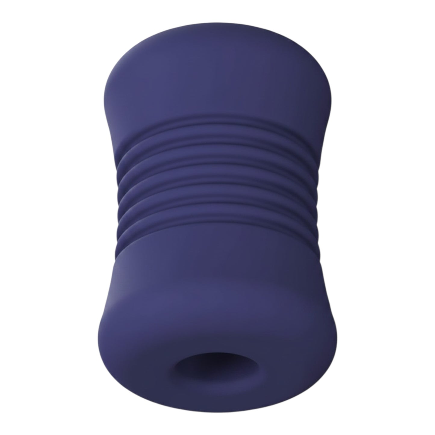 NCPARTIES LLC Night Rider dark blue silicone stroker with ribbed texture and ergonomic design