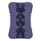NCPARTIES LLC Night Rider dark purple textured silicone stroker with internal ribbed and studded stimulation nodes