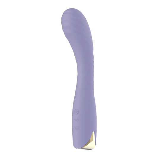 NCPARTIES LLC Enchanted purple silicone vibrator with a contoured shape and gold base detail.