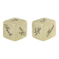 NCPARTIES LLC Roll Play game dice with black script text on cream-colored cubes for romantic couple activities