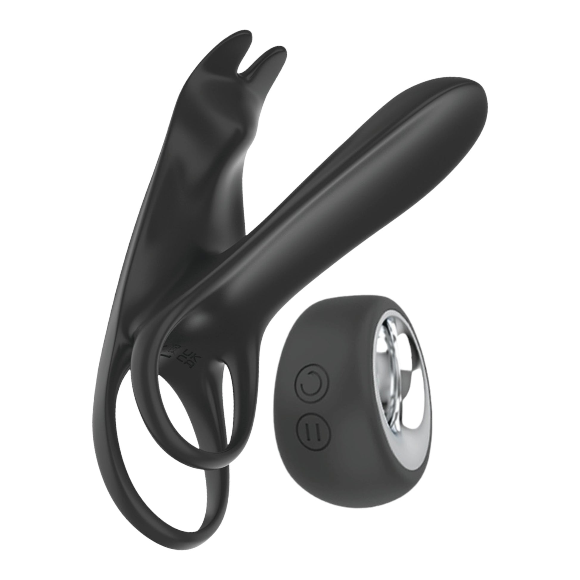 NCPARTIES LLC Sidecar black silicone dual-stimulation vibrator with remote control
